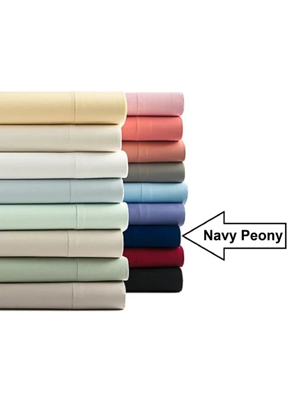Charter Club 550 Damask Solid TC 100% Cotton KING Sheet Set in NAVY PEONY color
